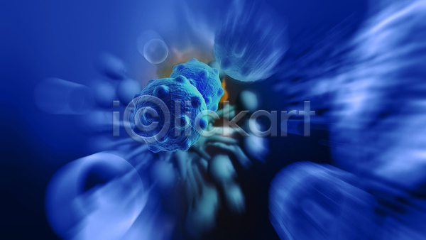 사람없음 3D JPG 디지털합성 포토 해외이미지 세포 암 의학 종양 질병 파란색