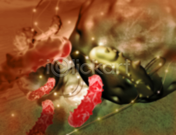 사람없음 3D JPG 디지털합성 포토 해외이미지 갈색 세포 암 의학 종양 질병 초록색