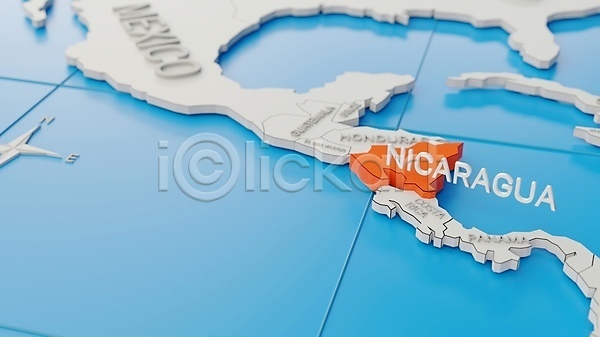 사람없음 3D JPG 일러스트 포토 해외이미지 니카라과 디자인 미국 빨간색 세계 심플 여행 전략 지도 지도책 지리 카피스페이스 컨셉 흰색
