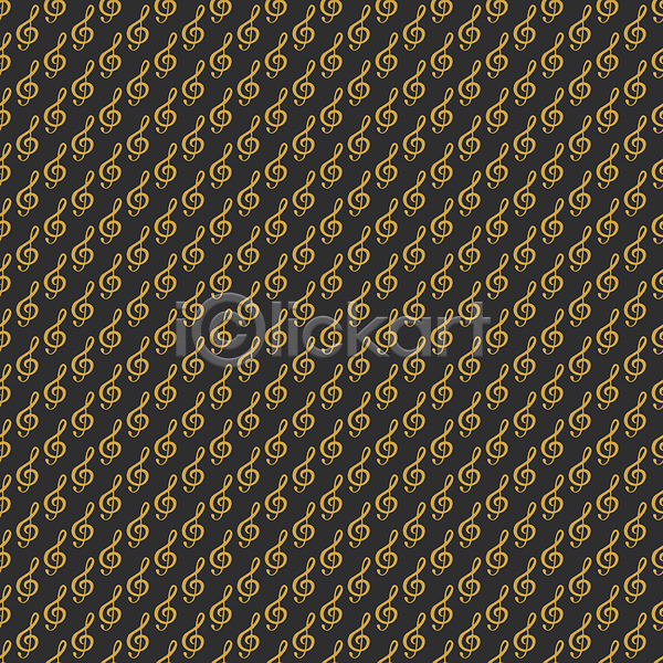 사람없음 JPG 일러스트 포토 해외이미지 검은색 노란색 높은음자리표 디자인 백그라운드 음표 패턴