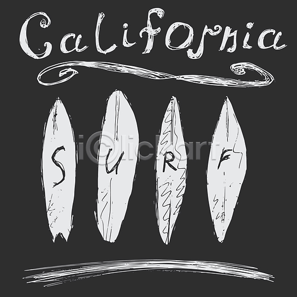 빈티지 사람없음 JPG 포토 해외이미지 흑백 낙서 디자인 서핑 서핑보드 캘리포니아 타이포그라피