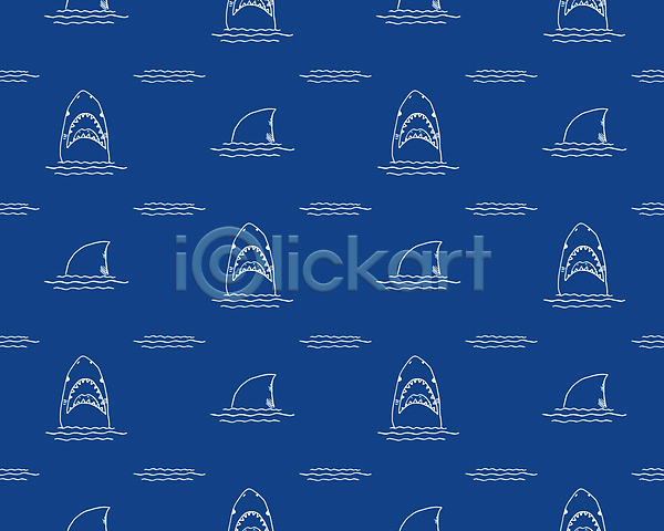 사람없음 JPG 라인일러스트 포토 해외이미지 그림 라인아트 물결 백그라운드 상어 지느러미 파란색 패턴 패턴백그라운드