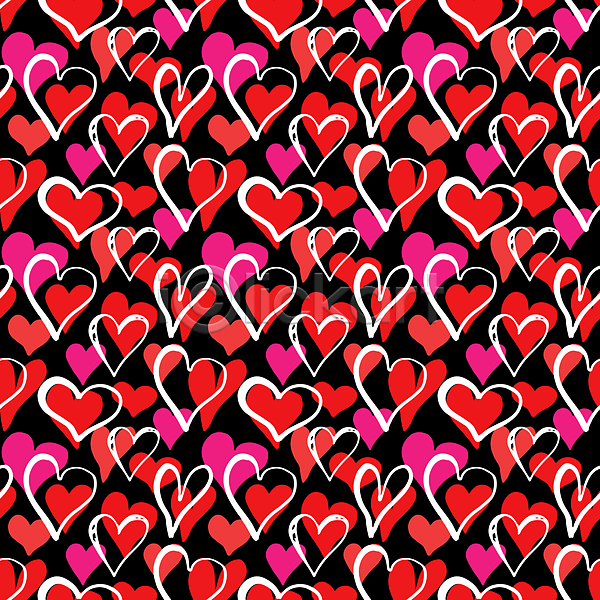 사랑 행복 사람없음 JPG 일러스트 해외이미지 검은색 디자인 백그라운드 빨간색 패턴 하트
