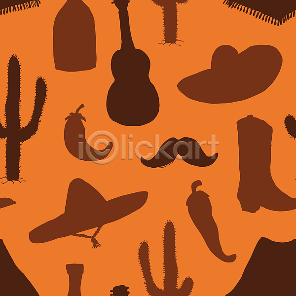 사람없음 JPG 일러스트 포토 해외이미지 갈색 고추 기타 디자인 멕시코 문화 백그라운드 부츠 선인장 솜브레로 수염 여행 전통 테킬라 패턴 후추