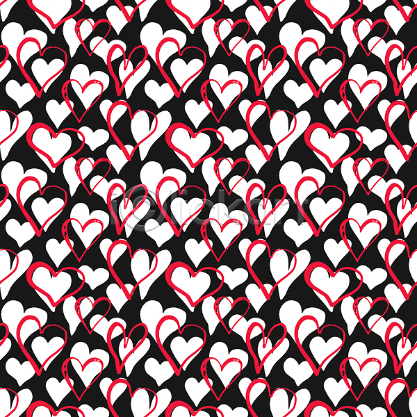 사랑 행복 사람없음 JPG 일러스트 해외이미지 검은색 디자인 백그라운드 빨간색 패턴 하트 흰색