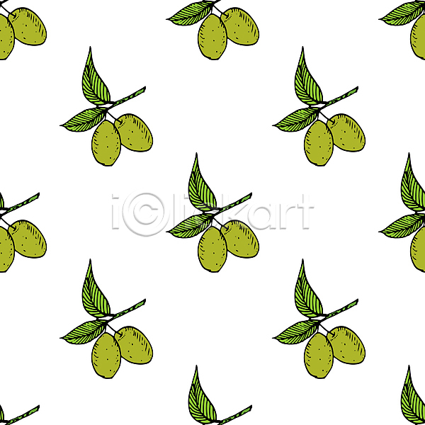 사람없음 JPG 일러스트 해외이미지 디자인 올리브 잎 패턴 패턴백그라운드