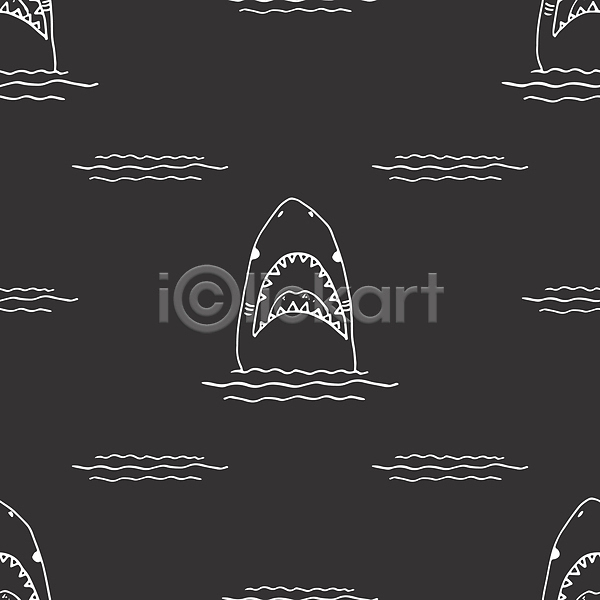 사람없음 JPG 라인일러스트 포토 해외이미지 그림 라인아트 물결 백그라운드 상어 패턴 패턴백그라운드