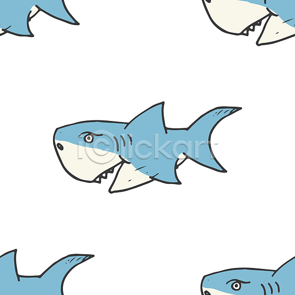 사람없음 JPG 포토 해외이미지 그림 백그라운드 상어 패턴 패턴백그라운드 하늘색