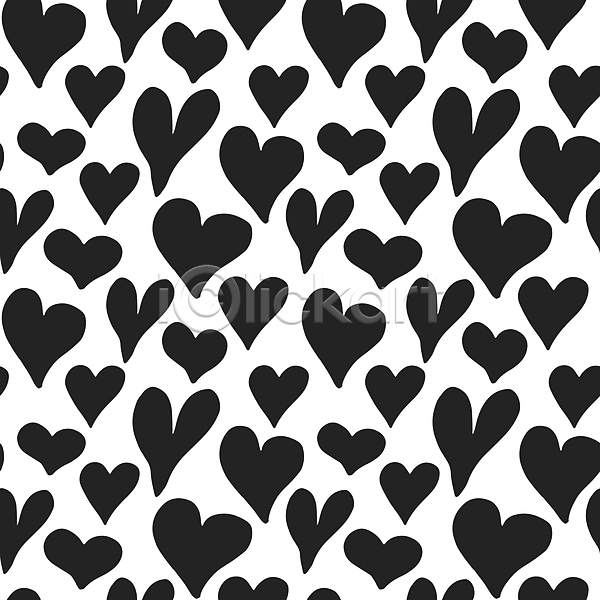 사랑 행복 사람없음 JPG 일러스트 해외이미지 검은색 디자인 백그라운드 패턴 하트 흰색