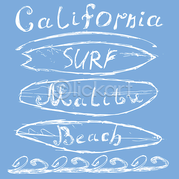 빈티지 사람없음 JPG 포토 해외이미지 낙서 디자인 서핑 서핑보드 캘리포니아 타이포그라피 파도 파란배경