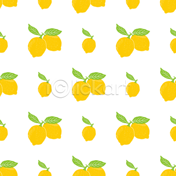 사람없음 JPG 일러스트 해외이미지 노란색 레몬 백그라운드 잎 패턴