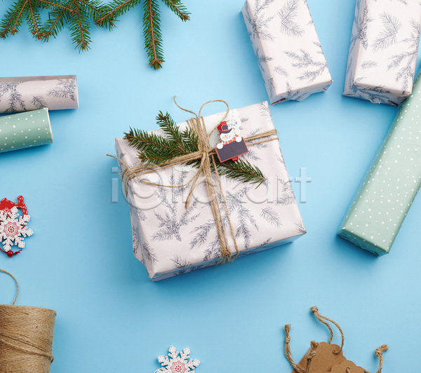 축하 사람없음 JPG 포토 해외이미지 리본 상자 선물 선물상자 오브젝트 크리스마스 파란색 포장