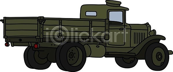 클래식 EPS 일러스트 해외이미지 교통시설 군용 도로 땅 만화 모터 목재 병정 수확 옛날 올리브 육군 자동차 전쟁 짐차 초록색 해외일러스트 화물