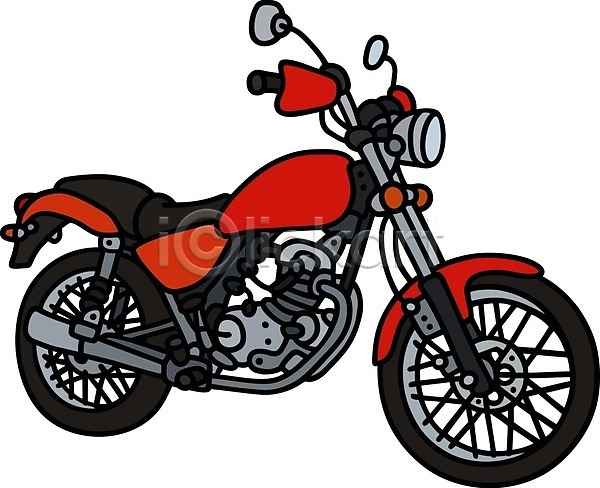 사람없음 EPS 일러스트 해외이미지 검은색 빨간색 오토바이