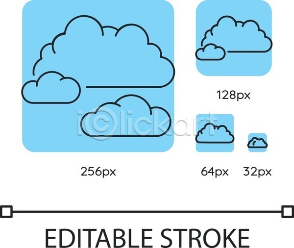 사람없음 EPS 라인아이콘 아이콘 일러스트 해외이미지 구름(자연) 날씨 사각형 하늘색