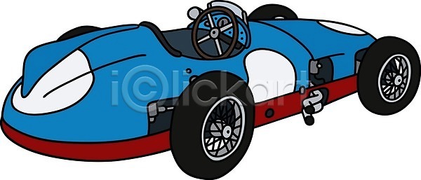 클래식 EPS 일러스트 해외이미지 교통시설 도로 레이스 만화 모터 복고 빨간색 속도 수확 옛날 자동 자동차 파란색 해외일러스트