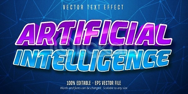 미래 3D EPS 일러스트 템플릿 해외이미지 AI(인공지능) 그림자 단어 레터링 로봇 만화 빛 스타일 알파벳 타이포그라피 텍스트 편지 편집 표제 해외일러스트 현실 효과 휴머노이드