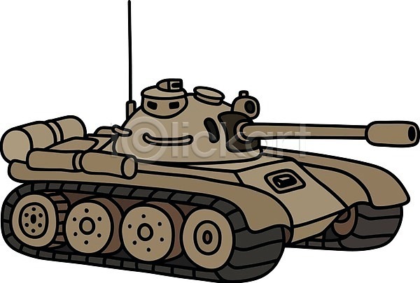 EPS 일러스트 해외이미지 군용 대포 만화 모래 무거움 싸움 육군 추적 탱크 힘