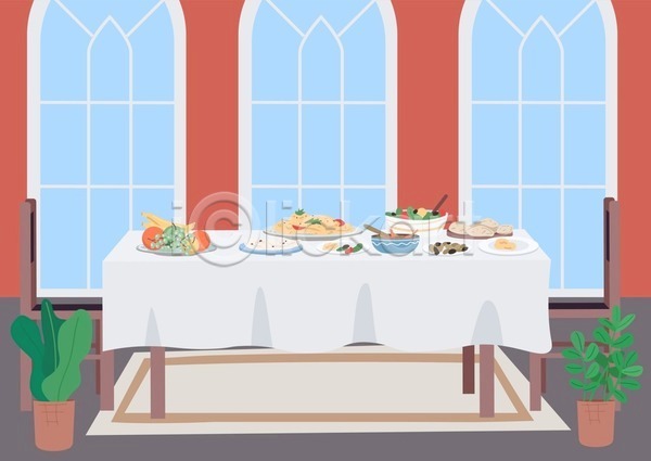 사람없음 EPS 일러스트 해외이미지 문화 식사 요리 탁자