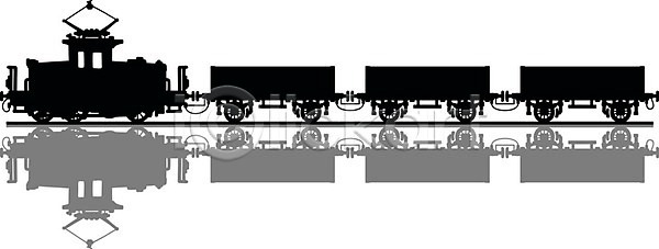 EPS 실루엣 일러스트 해외이미지 검은색 교통시설 그림자 기계 기차 만화 복고 수확 엔진 옛날 해외일러스트 화물