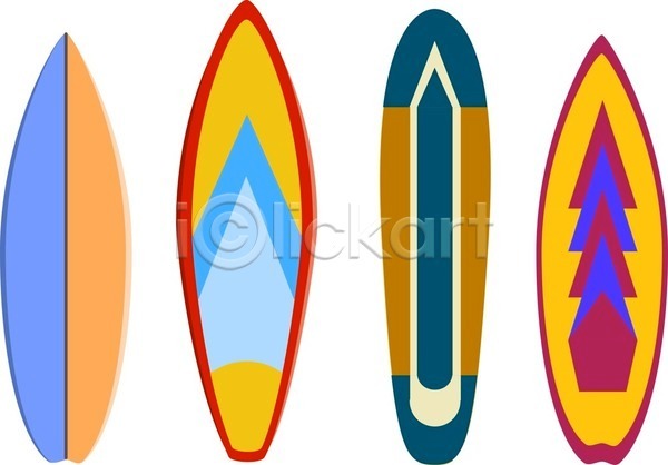 사람없음 EPS 일러스트 해외이미지 서핑 서핑보드 심플 컬러풀
