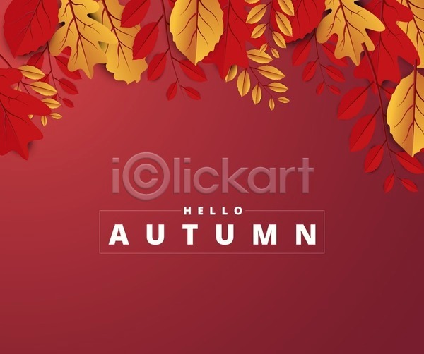 사람없음 EPS 일러스트 해외이미지 가을(계절) 나뭇잎 낙엽 단풍 백그라운드 빨간색 손글씨 타이포그라피