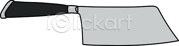 EPS 일러스트 해외이미지 검은색 공구 기구 만화 손잡이 요리 육류 음식 자르기 정육점 주방 철강 칼 커터 큼 플라스틱 해외일러스트