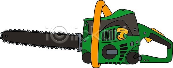 EPS 일러스트 해외이미지 건물 검은색 공구 기계 노동자 노란색 만화 모터 목재 업무 전기톱 초록색 해외일러스트