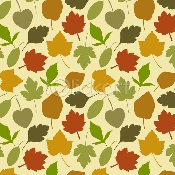 사람없음 EPS 일러스트 해외이미지 가을(계절) 나뭇잎 낙엽 단풍 연두색 패턴 패턴백그라운드