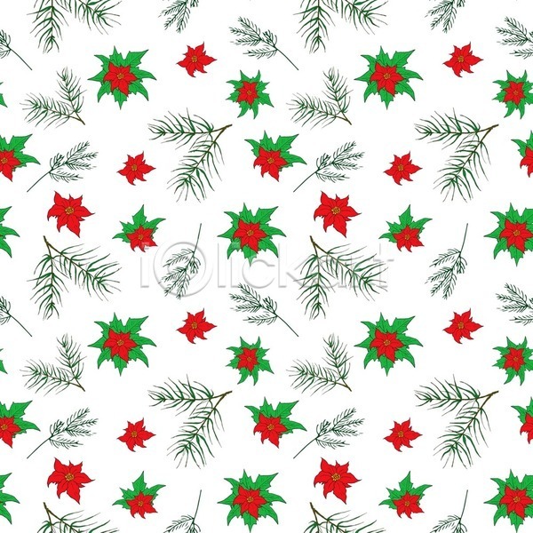 사람없음 EPS 일러스트 해외이미지 겨울 백그라운드 잎 크리스마스 패턴 포인세티아 풀(식물)