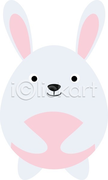 귀여움 사람없음 EPS 일러스트 해외이미지 동물캐릭터 토끼 한마리