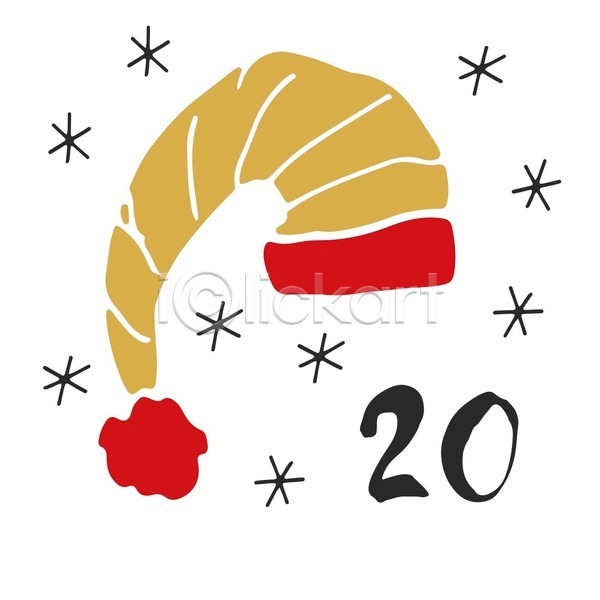 사람없음 EPS 일러스트 해외이미지 12월 날짜 눈꽃 달력 산타모자 숫자 크리스마스 타이포그라피