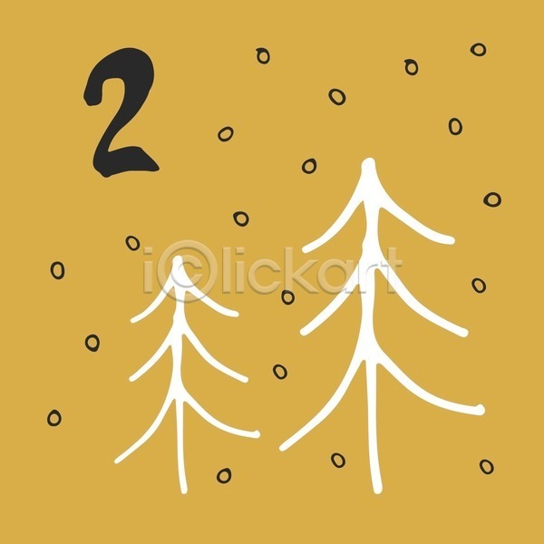 사람없음 EPS 일러스트 해외이미지 12월 나무 날짜 눈내림 달력 숫자 타이포그라피