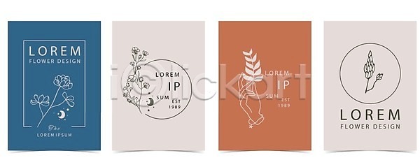 사람없음 EPS 일러스트 해외이미지 갈색 꽃 남색 디자인 라벤더 백그라운드 손모양 식물 심플 오브젝트 잎 프레임