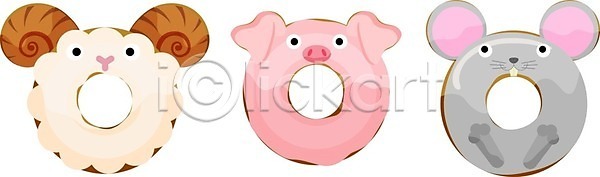 달콤 어린이 EPS 일러스트 해외이미지 고립 굽기 도넛 동물 돼지 디자인 디저트 맛 먹기 빵집 사탕 세트 수집 양 얼굴 요리 원형 음식 일러캐릭터 장식 쥐 캐릭터 컬러풀 플랫 해외일러스트
