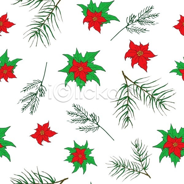 사람없음 EPS 일러스트 해외이미지 겨울 백그라운드 잎 크리스마스 패턴 포인세티아