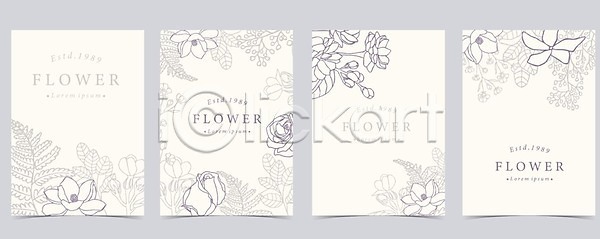사람없음 EPS 일러스트 해외이미지 꽃 꽃다발 디자인 목련 백그라운드 식물 심플 오브젝트 잎 장미