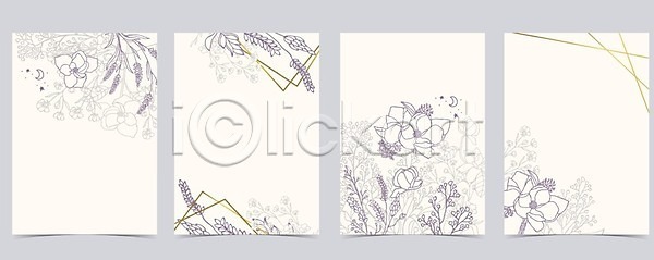 사람없음 EPS 일러스트 해외이미지 꽃 디자인 라벤더 목련 백그라운드 식물 심플 오브젝트
