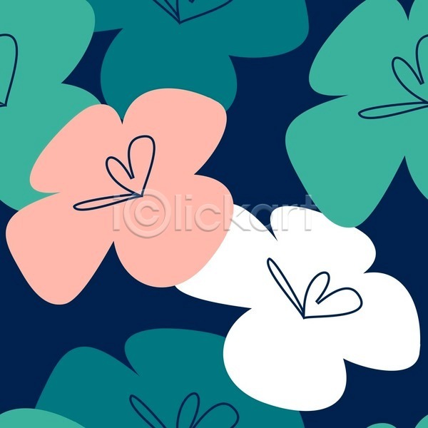 시원함 사람없음 EPS 일러스트 해외이미지 꽃무늬 남색 백그라운드 여름(계절) 열대꽃 초록색 패턴 패턴백그라운드