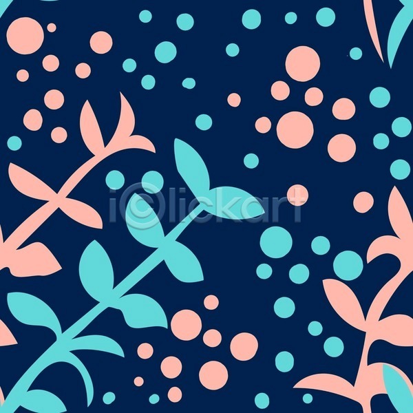 시원함 사람없음 EPS 일러스트 해외이미지 백그라운드 분홍색 여름(계절) 원형 잎 줄기 파란색 패턴 패턴백그라운드
