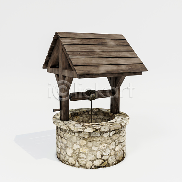 사람없음 3D JPG 포토 해외이미지 골동품 목재 물 밧줄 벽돌 복고 시골 우물 중세 지붕