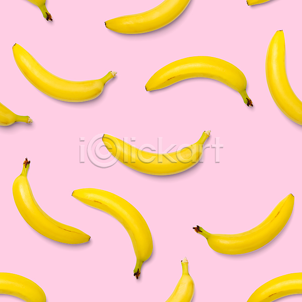 사람없음 JPG 포토 해외이미지 바나나 분홍색배경 패턴