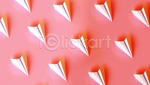 사람없음 JPG 포토 해외이미지 분홍색배경 실내 여러개 종이 종이비행기 패턴
