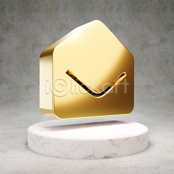 사람없음 3D JPG 포토 해외이미지 광택 금색 디지털 봉투 심볼 오픈 이메일 황금