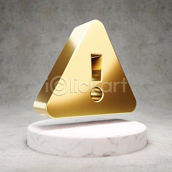 사람없음 3D JPG 포토 해외이미지 경고 광택 금색 느낌표 디지털 심볼 황금