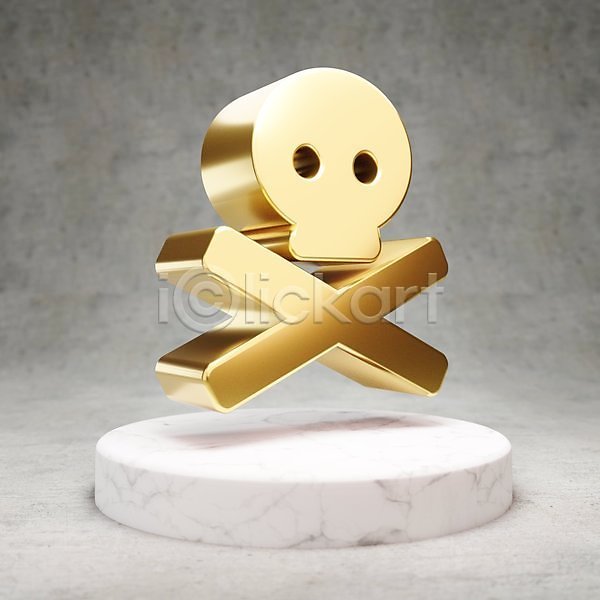 사람없음 3D JPG 포토 해외이미지 광택 금색 디지털 심볼 해골 해골모형 황금
