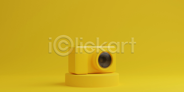 사람없음 3D JPG 디지털합성 포토 해외이미지 노란색 단상 여행 카메라 한개