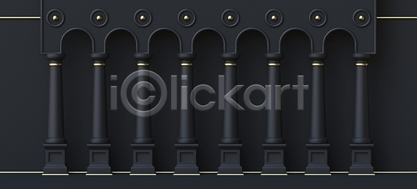 사람없음 JPG 포토 해외이미지 검은색 광택 금색 금속 기둥 모던 모양 미니멀 심플 아치 카피스페이스 콜로네이드