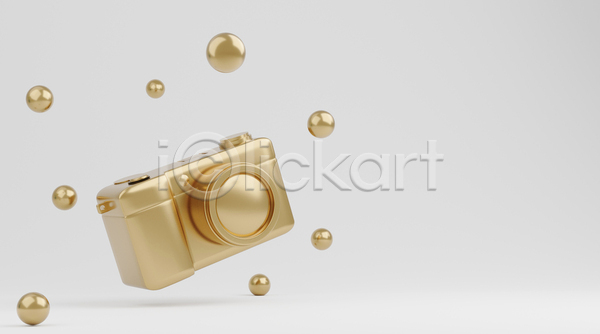 사람없음 3D JPG 디지털합성 포토 해외이미지 금색 여행 원형 입체도형 카메라 흰색