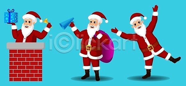 기쁨 새로움 축하 행복 EPS 일러스트 해외이미지 겨울 계절 디자인 만화 복고 빨간색 산타클로스 선물 세트 수집 심볼 엘리먼트 연도 인사 일러캐릭터 장식 종 캐릭터 크리스마스 클라우스 해외일러스트 휴가